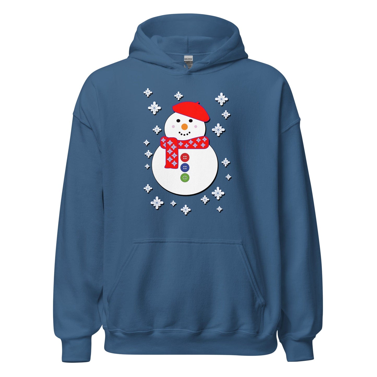 Happy Snowman Hoodie Indigo Blue / S