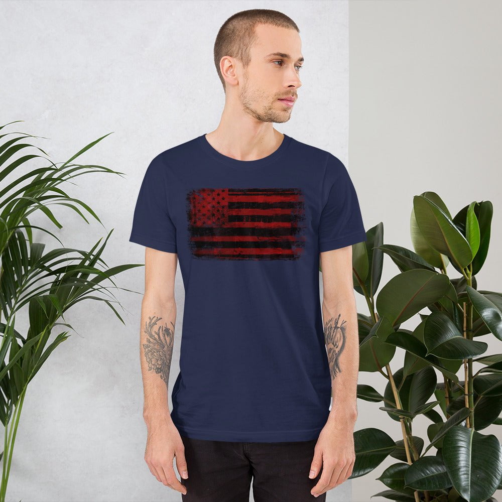 Scar Design Hawk American Flag T-shirt