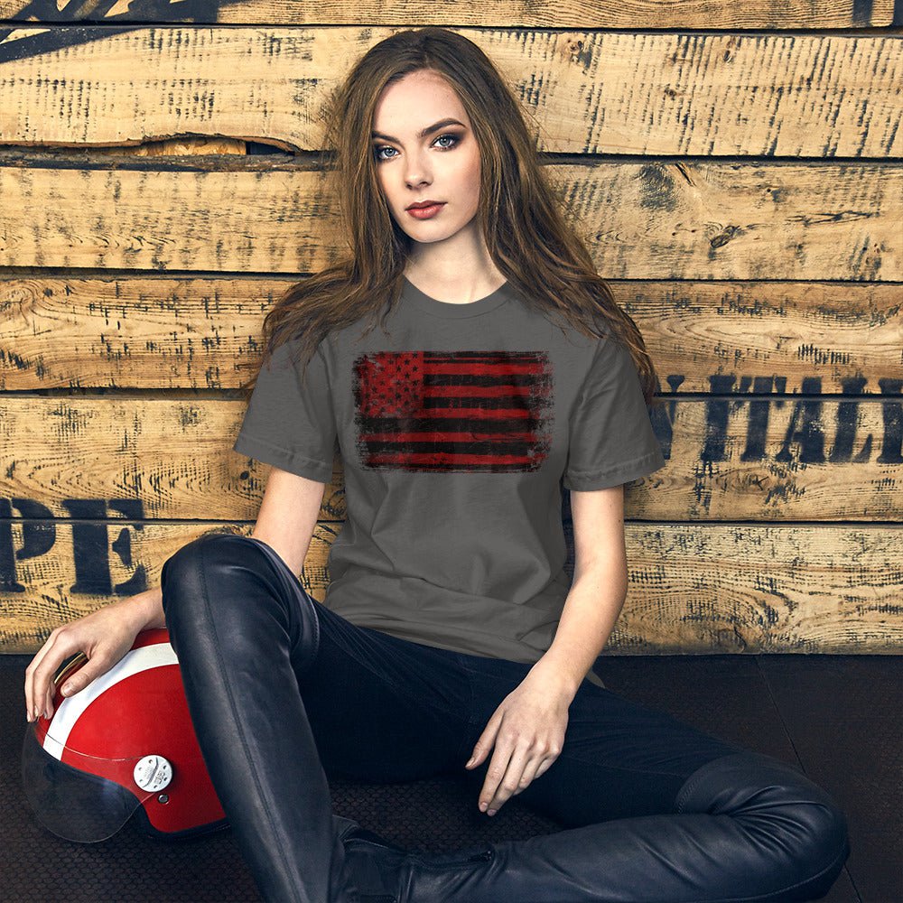 Scar Design Hawk American Flag T-shirt