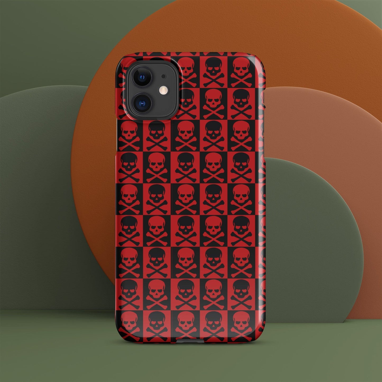 Horror Skulls Snap Case for iPhone® | Red and Black Skulls Pattern | Gothic iPhone Case