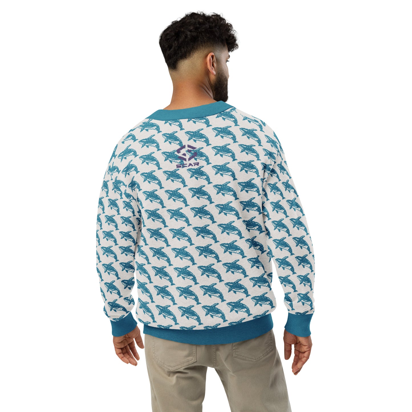 Blue Whale Knitted Cardigan – Cozy Ocean-Inspired Sweater for All Seasons