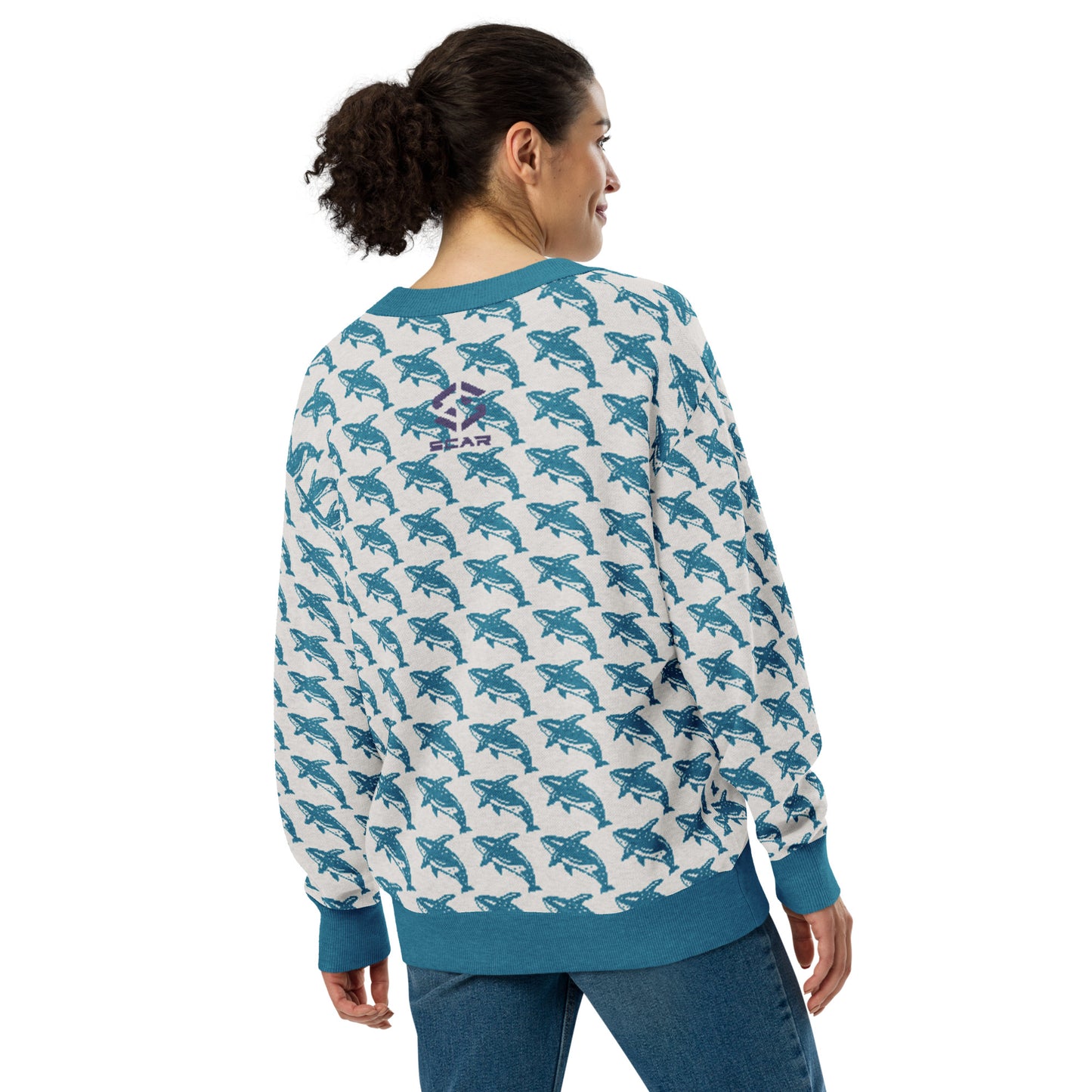 Blue Whale Knitted Cardigan – Cozy Ocean-Inspired Sweater for All Seasons