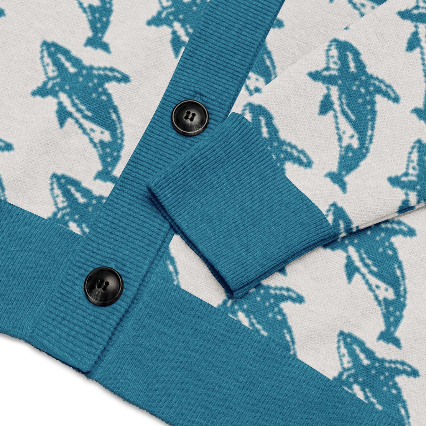 Blue Whale Knitted Cardigan – Cozy Ocean-Inspired Sweater for All Seasons