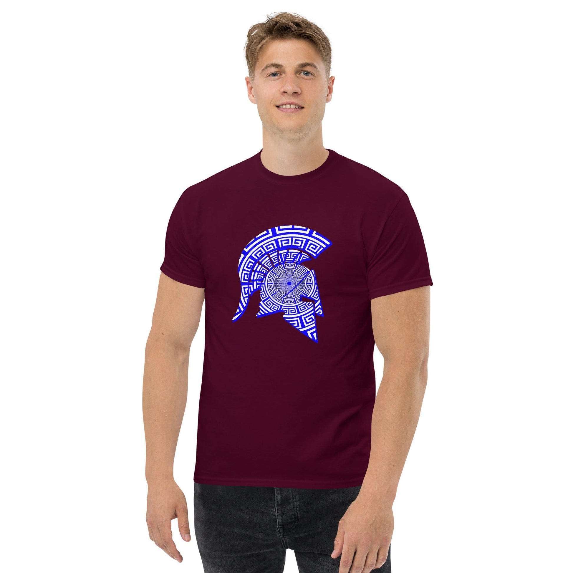 Meander Symbol Spartan Helmet T-Shirt
