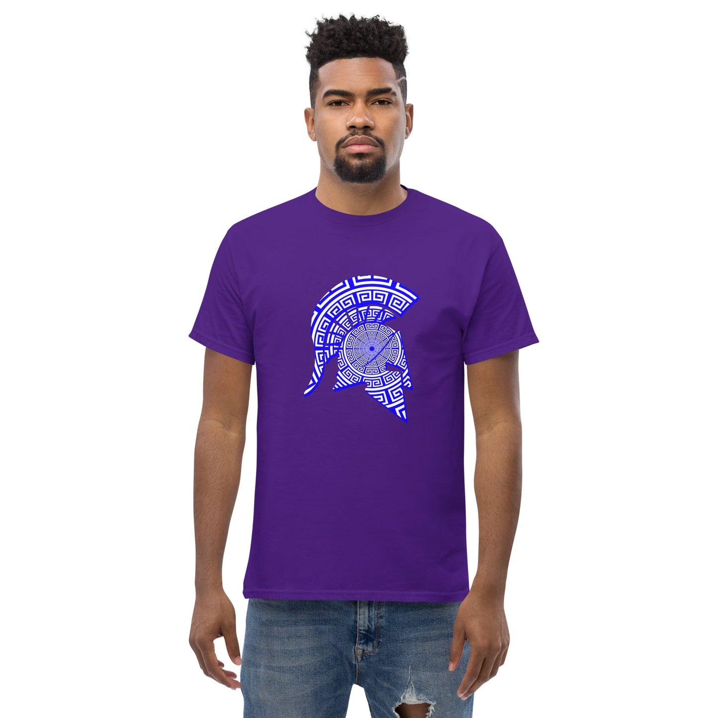 Meander Symbol Spartan Helmet T-Shirt