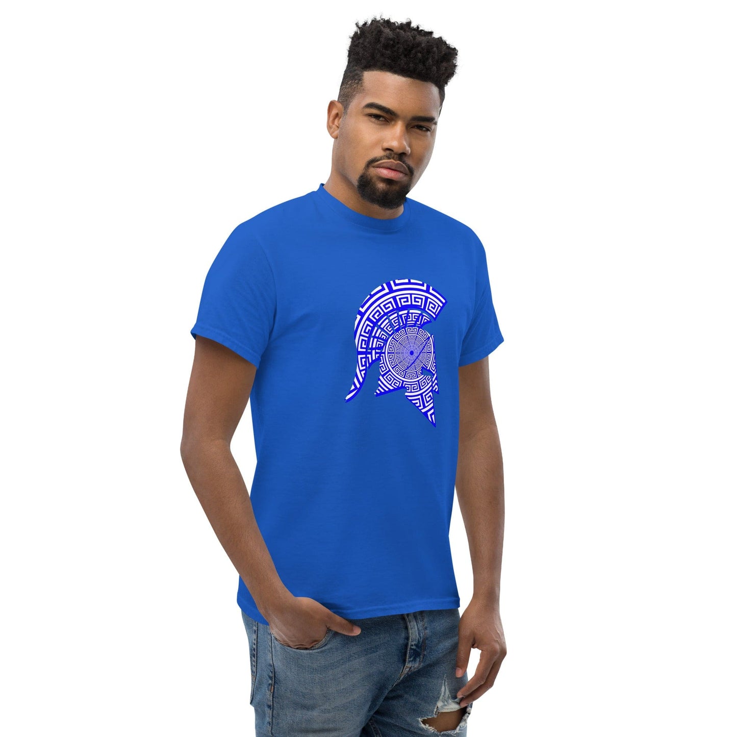 Meander Symbol Spartan Helmet T-Shirt