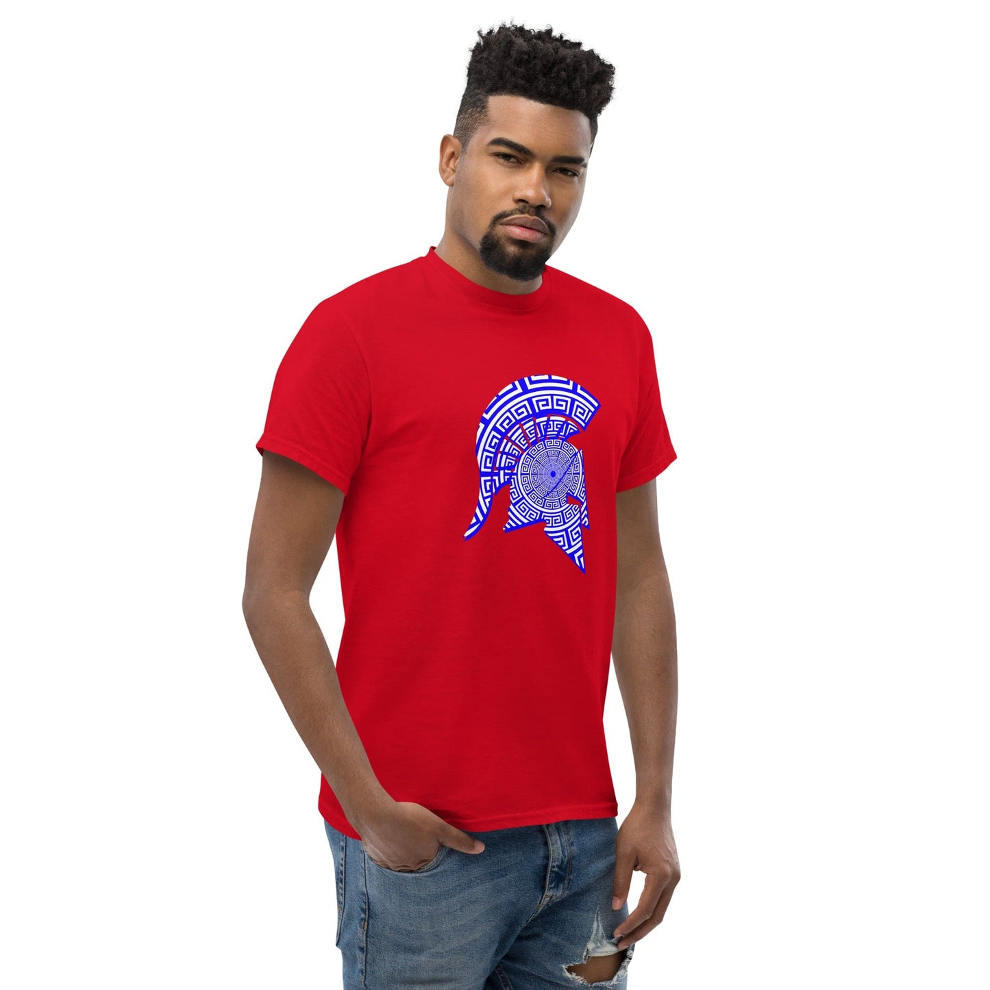 Meander Symbol Spartan Helmet T-Shirt