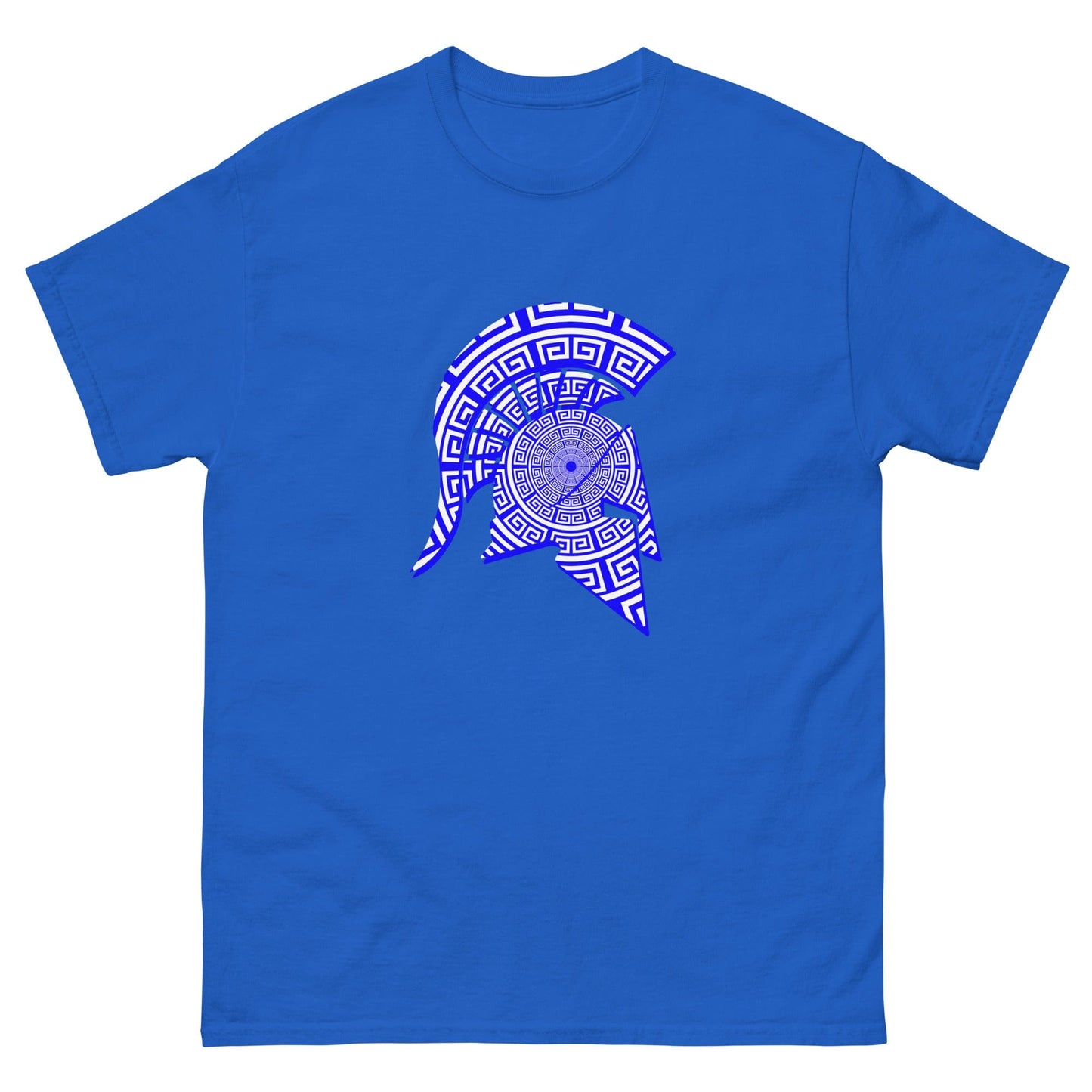 Meander Symbol Spartan Helmet T-Shirt Royal / S