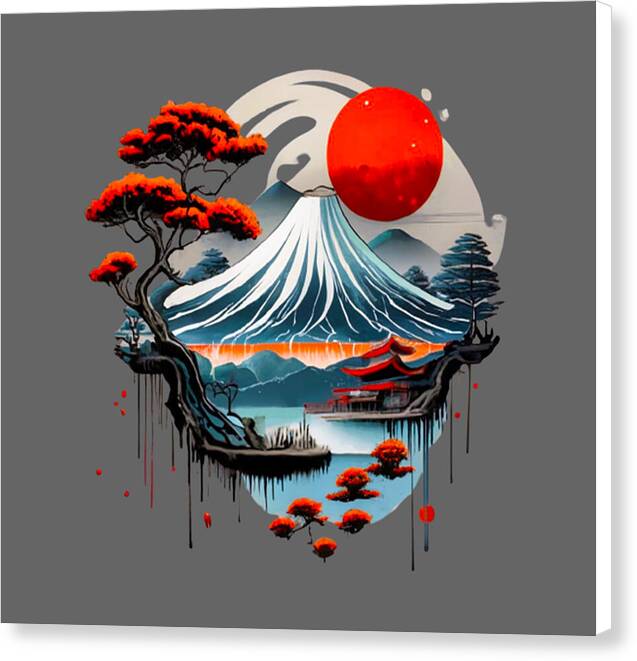 Mount Fuji Japanese Landscape - Canvas Print
