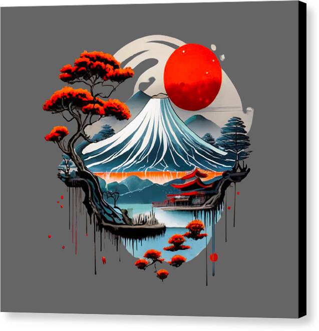 Mount Fuji Japanese Landscape - Canvas Print