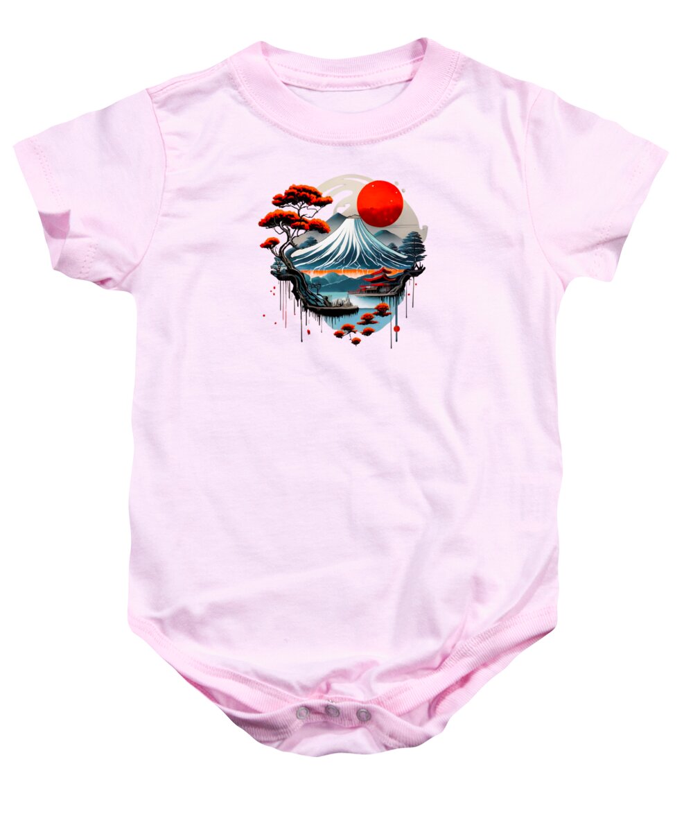 Mount Fuji Japanese Landscape - Baby Onesie