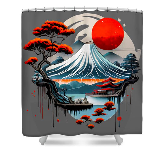 Mount Fuji Japanese Landscape - Shower Curtain