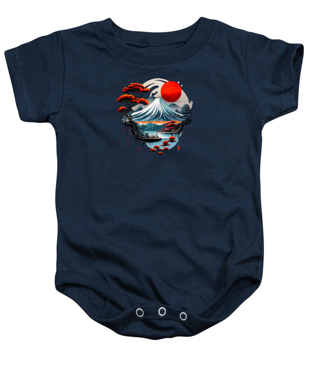 Mount Fuji Japanese Landscape - Baby Onesie