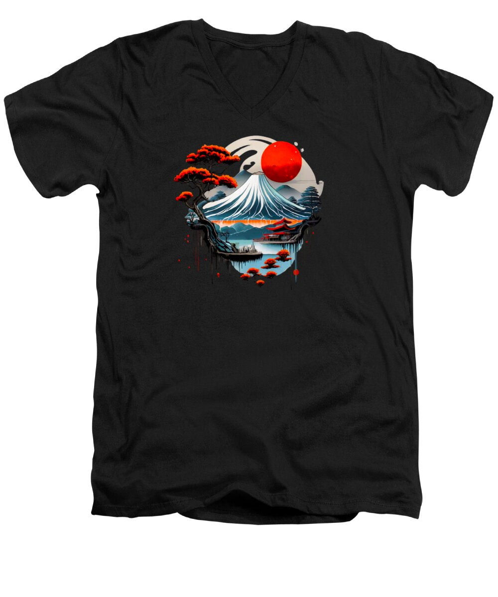 Mount Fuji Japanese Landscape - Men's V-Neck T-Shirt