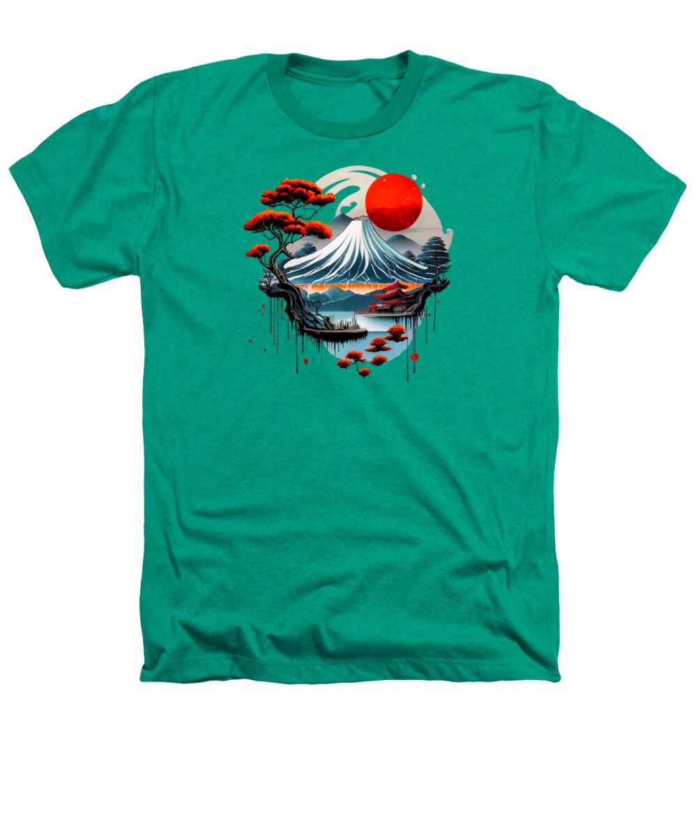 Mount Fuji Japanese Landscape - Heathers T-Shirt