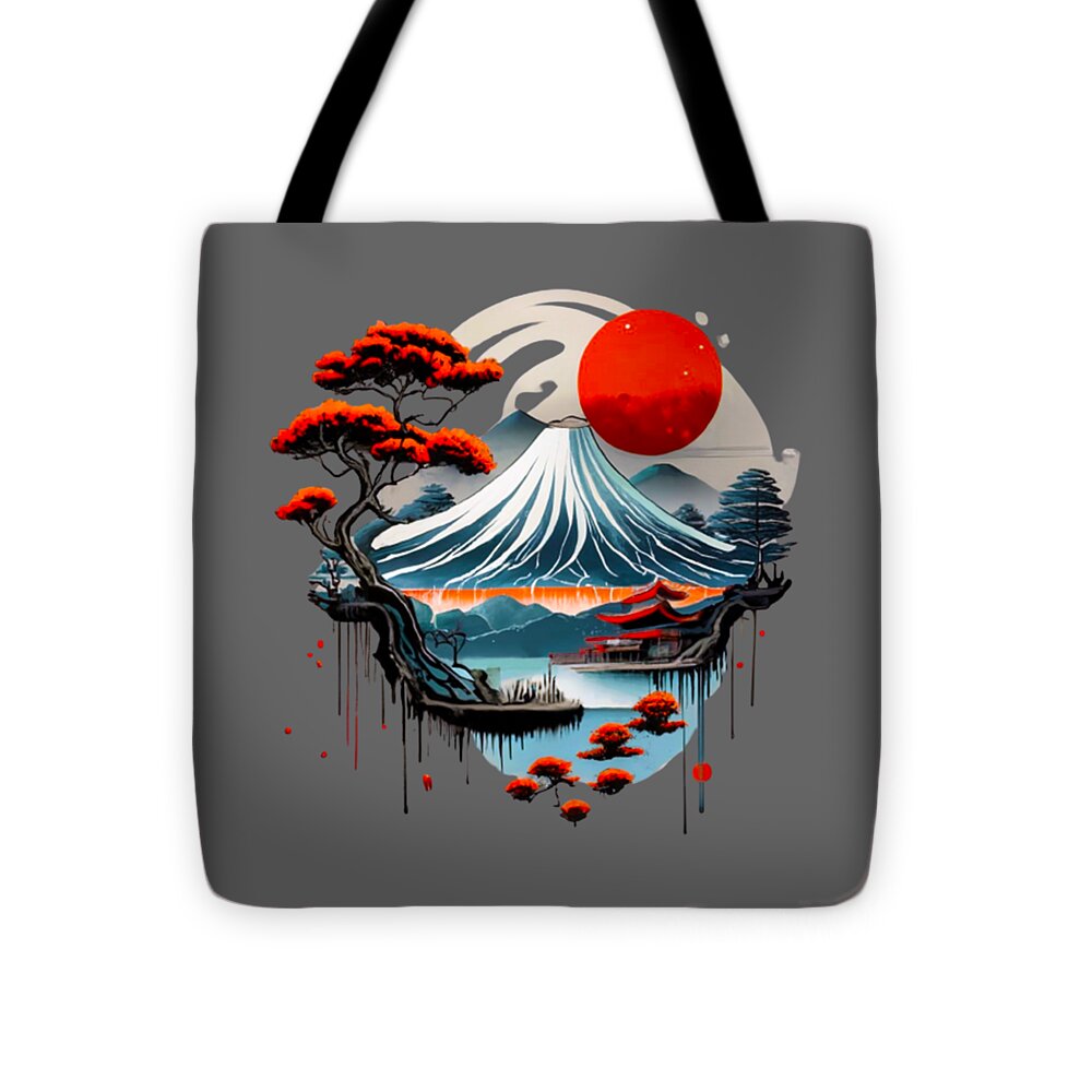 Mount Fuji Japanese Landscape - Tote Bag