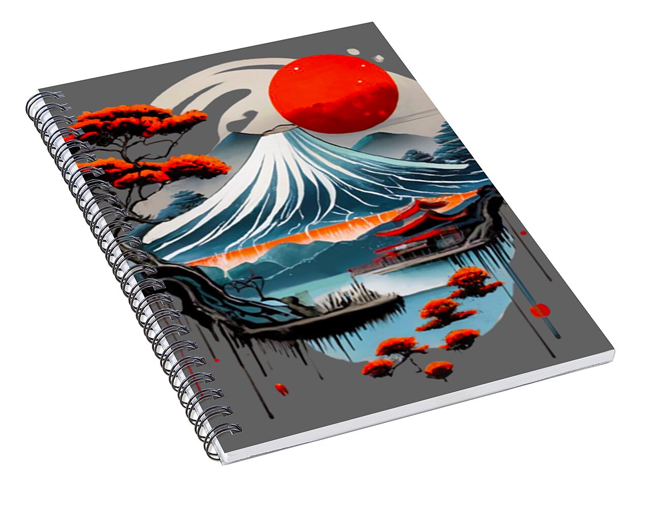 Mount Fuji Japanese Landscape - Spiral Notebook
