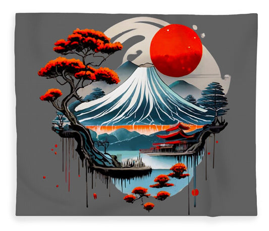 Mount Fuji Japanese Landscape - Blanket