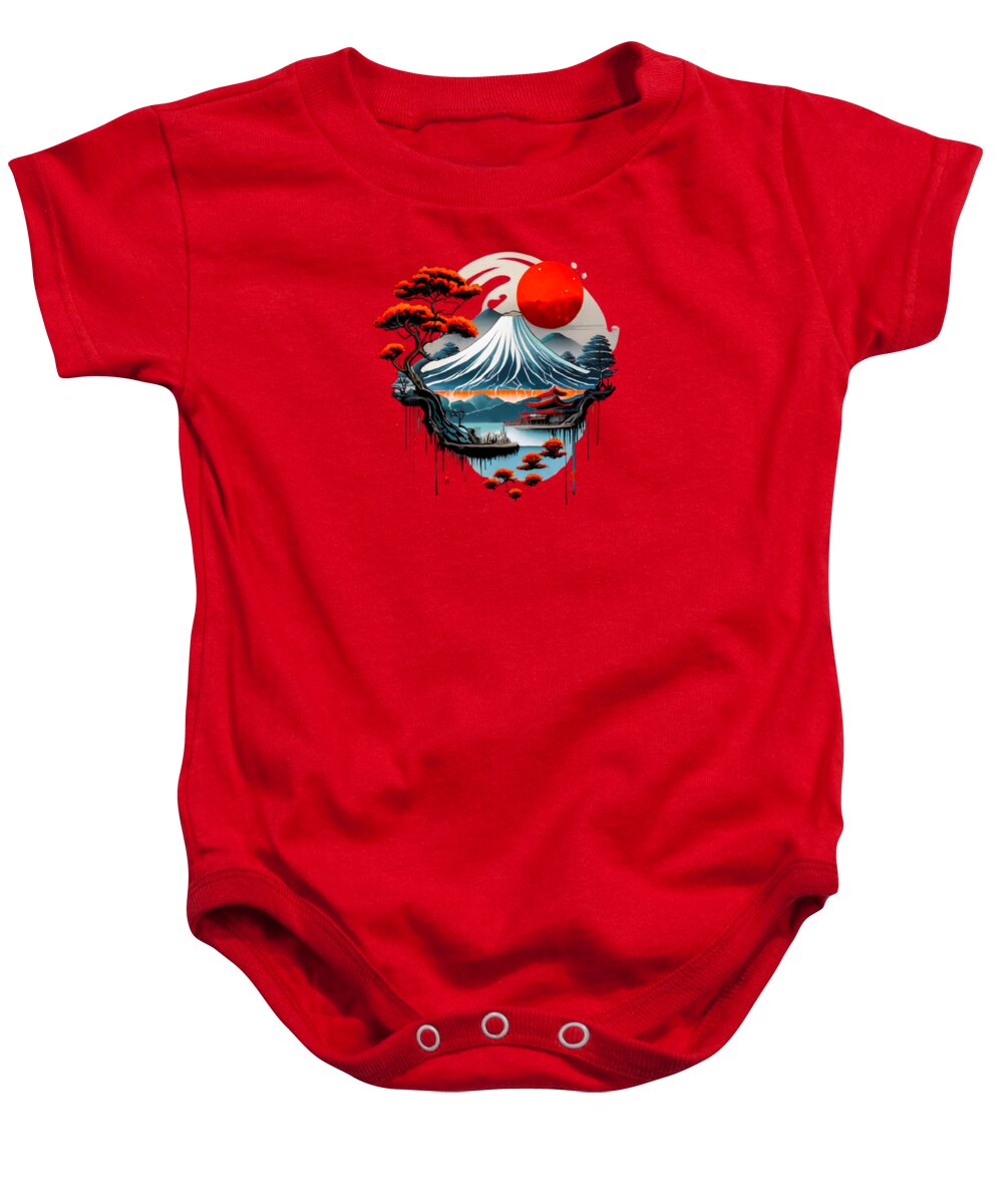 Mount Fuji Japanese Landscape - Baby Onesie