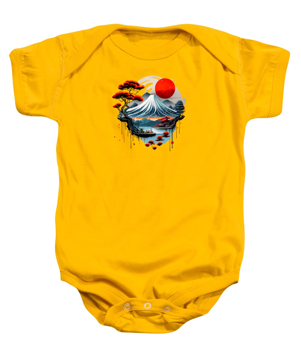 Mount Fuji Japanese Landscape - Baby Onesie