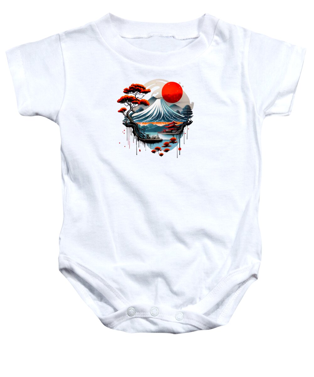 Mount Fuji Japanese Landscape - Baby Onesie
