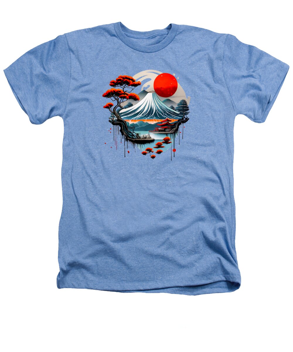 Mount Fuji Japanese Landscape - Heathers T-Shirt