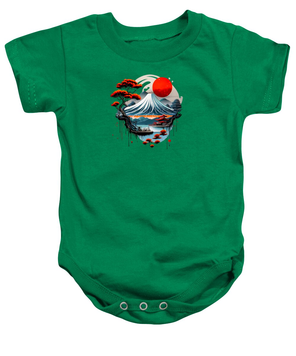 Mount Fuji Japanese Landscape - Baby Onesie