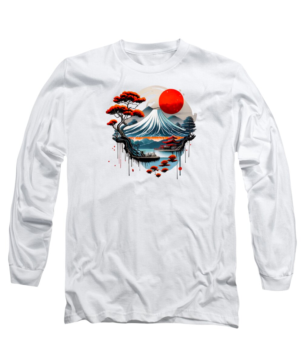Mount Fuji Japanese Landscape - Long Sleeve T-Shirt