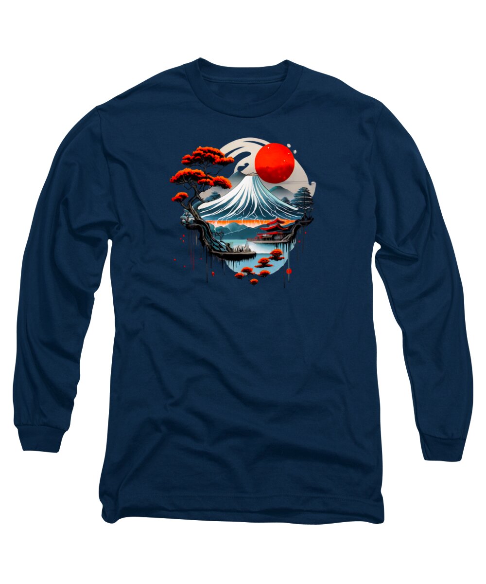 Mount Fuji Japanese Landscape - Long Sleeve T-Shirt