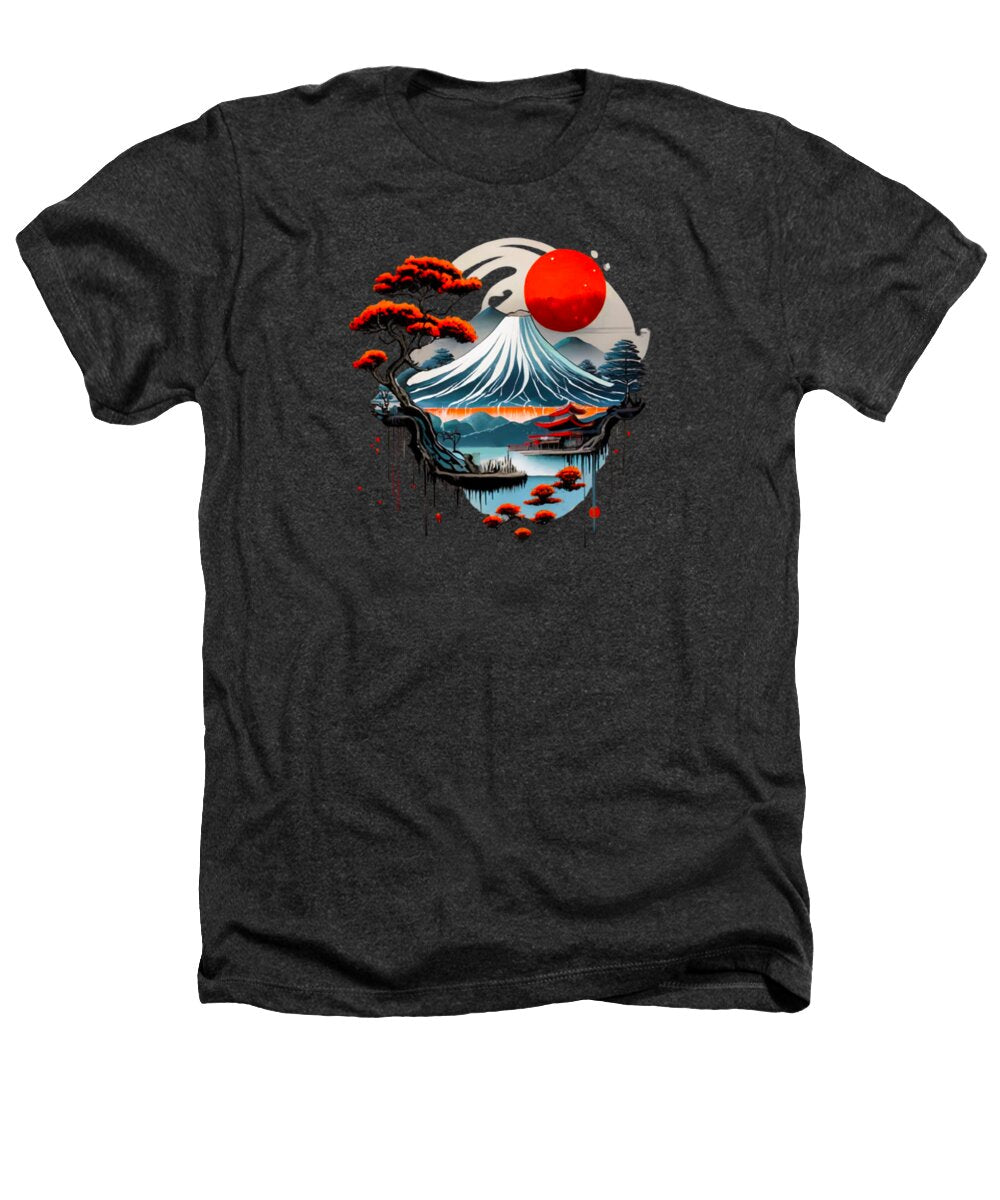 Mount Fuji Japanese Landscape - Heathers T-Shirt