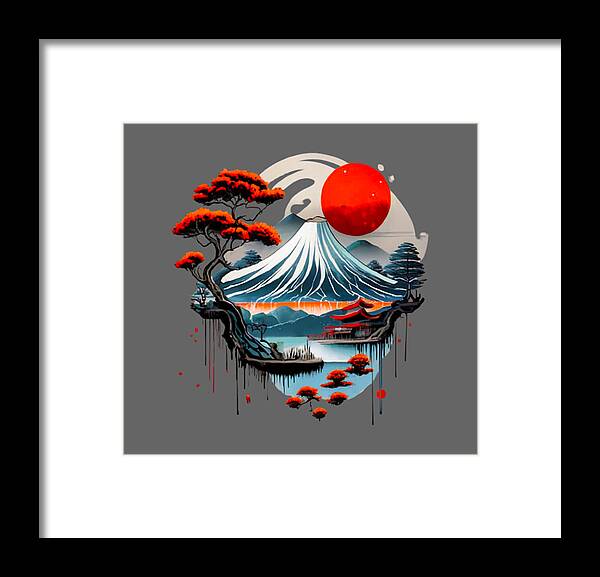 Mount Fuji Japanese Landscape - Framed Print