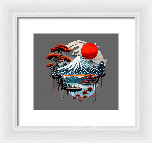 Mount Fuji Japanese Landscape - Framed Print