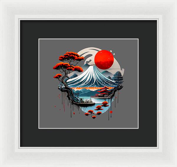 Mount Fuji Japanese Landscape - Framed Print