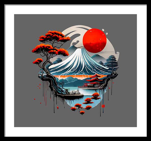 Mount Fuji Japanese Landscape - Framed Print