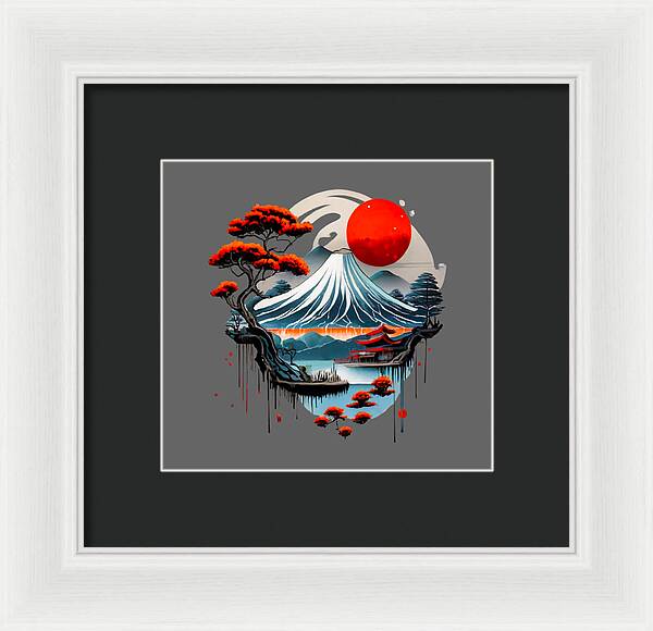 Mount Fuji Japanese Landscape - Framed Print