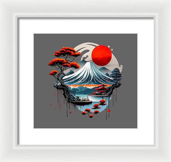 Mount Fuji Japanese Landscape - Framed Print