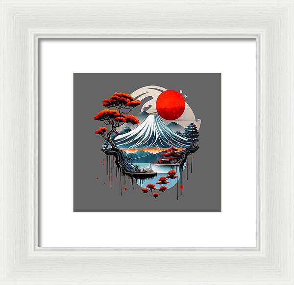 Mount Fuji Japanese Landscape - Framed Print