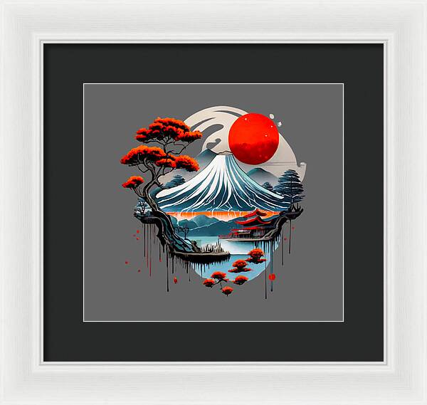 Mount Fuji Japanese Landscape - Framed Print