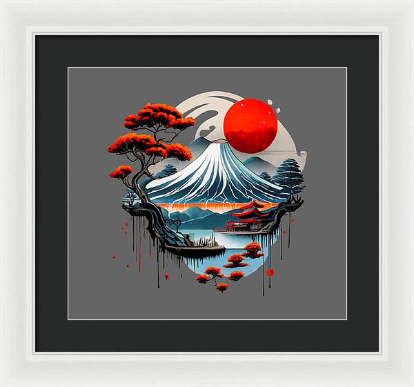 Mount Fuji Japanese Landscape - Framed Print