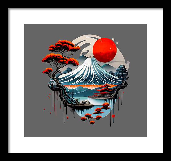 Mount Fuji Japanese Landscape - Framed Print