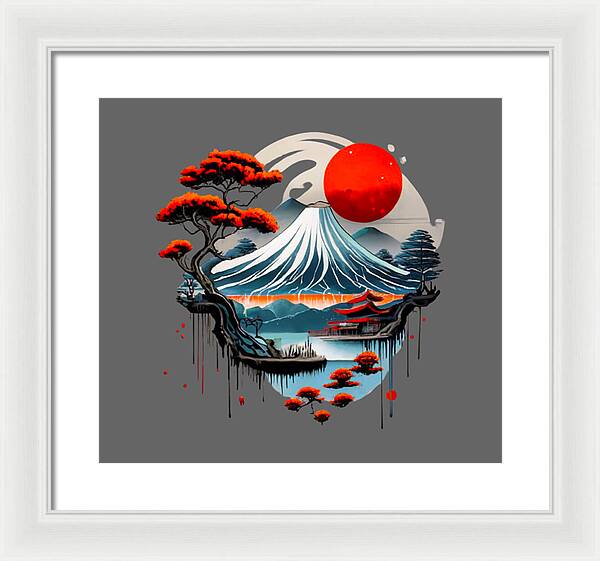 Mount Fuji Japanese Landscape - Framed Print