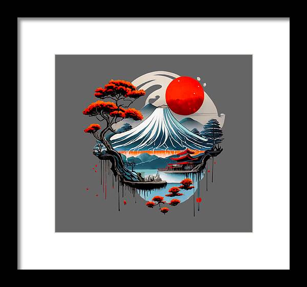 Mount Fuji Japanese Landscape - Framed Print