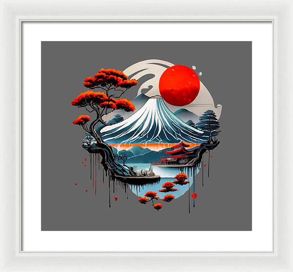 Mount Fuji Japanese Landscape - Framed Print