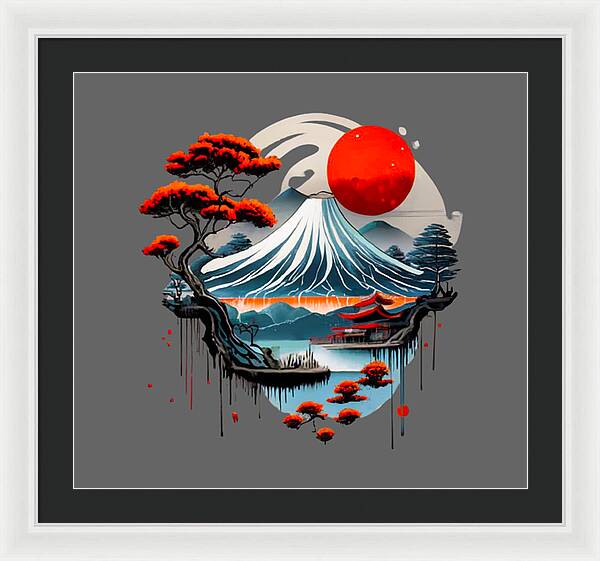 Mount Fuji Japanese Landscape - Framed Print