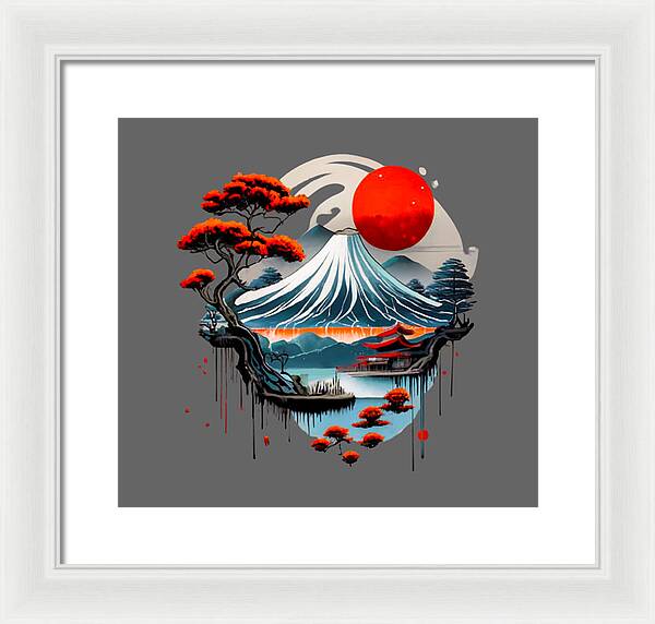 Mount Fuji Japanese Landscape - Framed Print