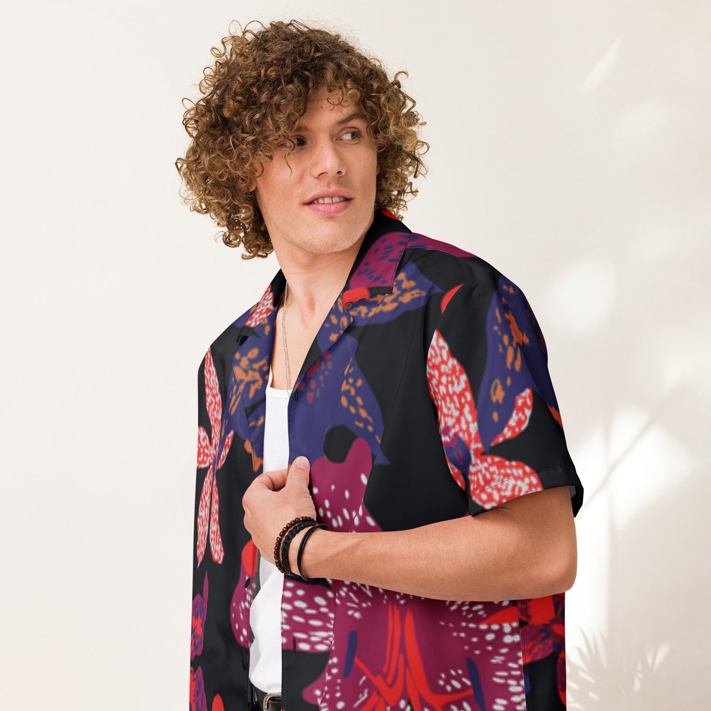 Night Flowers Unisex button shirt