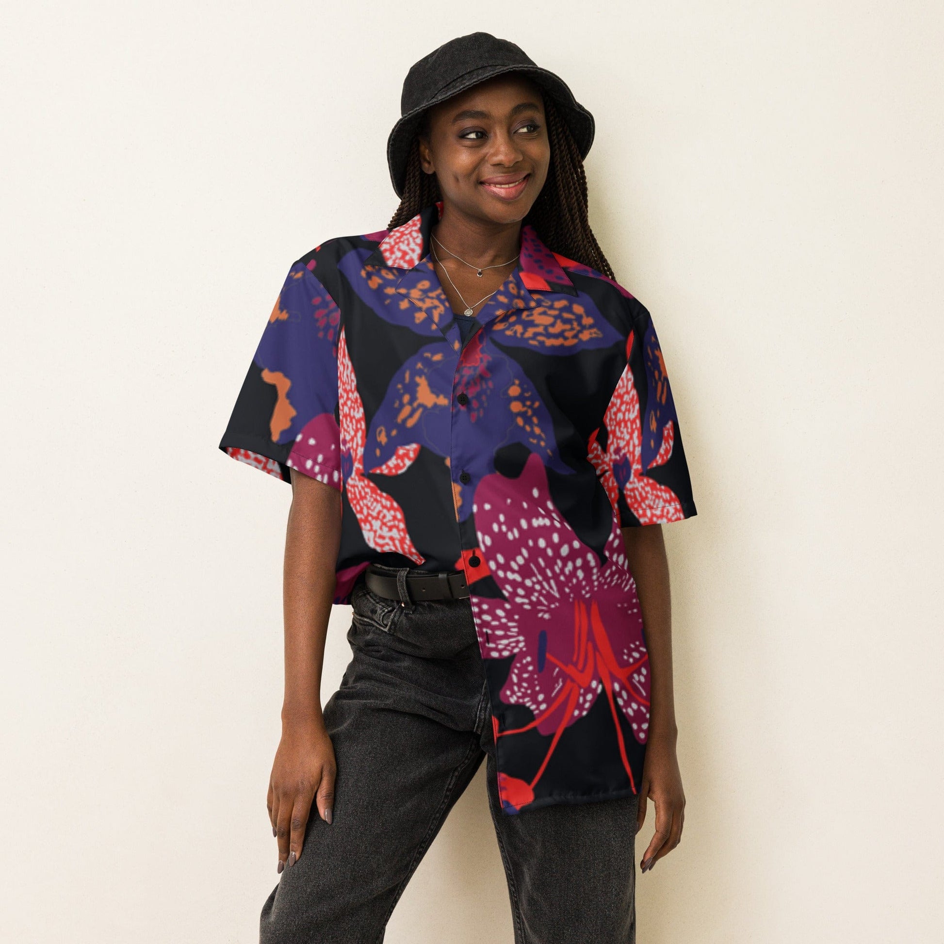 Night Flowers Unisex button shirt