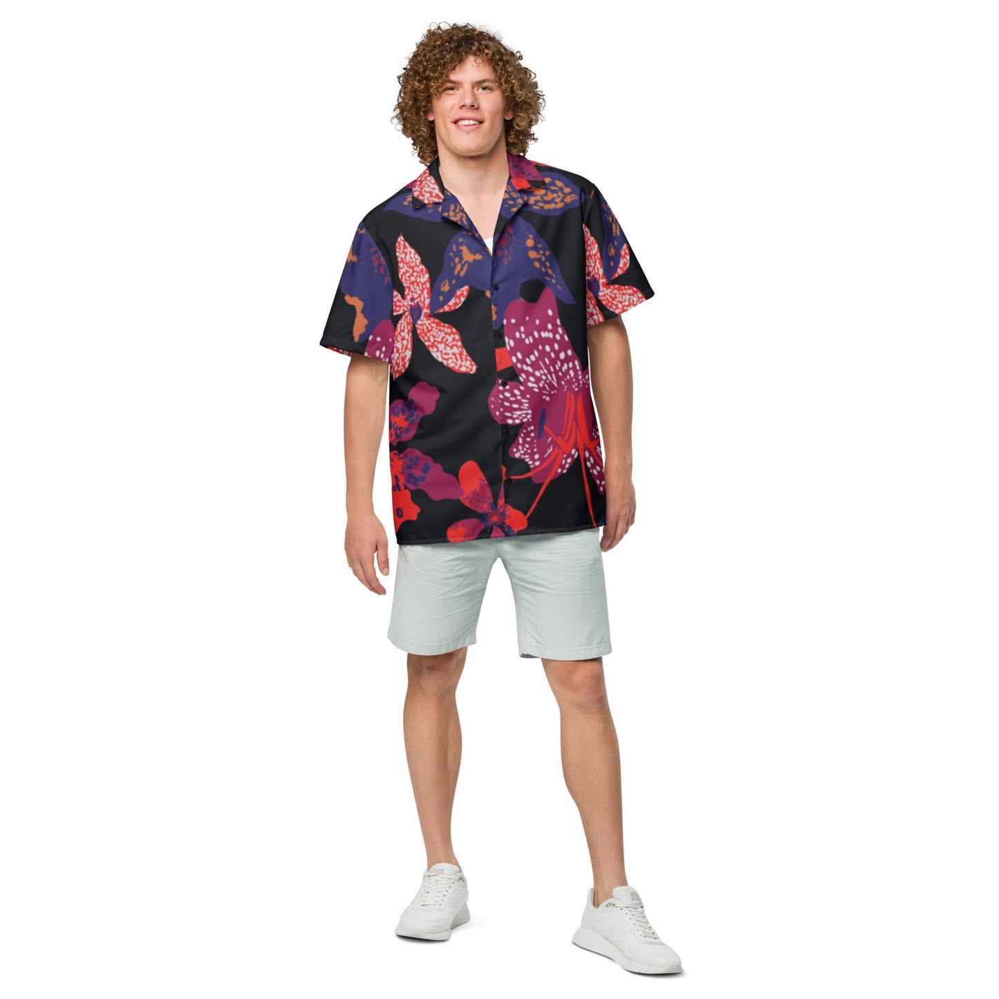 Night Flowers Unisex button shirt