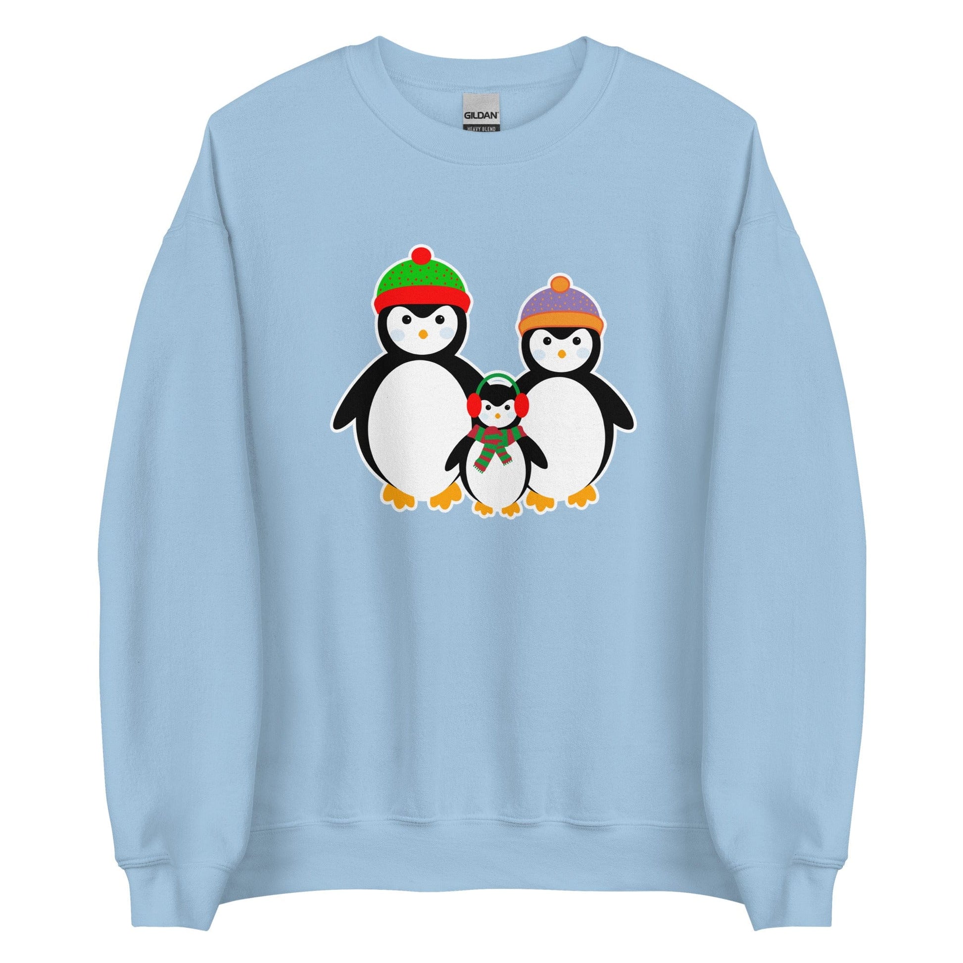 Penguin Family Sweatshirt Light Blue / S