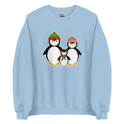 Penguin Family Sweatshirt Light Blue / S